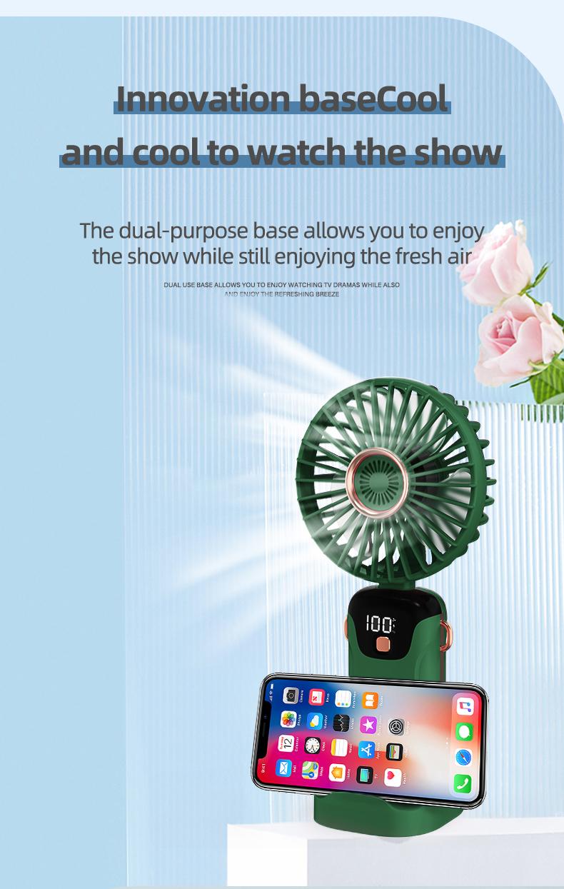 Portable Fan, 3200mAh Battery Operated Fan, 5 Speeds&Digital Display, Makeup Fans for Women with Base, 180°Foldable 3in1 Handheld/Neck/Desk Fan for Outdoor Indoor,Ultra Quiet (Green) Portable Fan, 3200mAh Battery Operated Fan, 5 Speeds&Digital Display, Makeup Fans for Women with Base, 180°Foldable 3in1 Handheld/Neck/Desk Fan for Outdoor Indoor,Ultra Quiet (Green)
