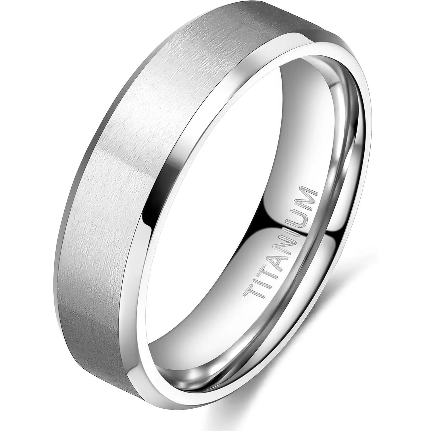 Titanium Rings 4MM 6MM 8MM 10MM Wedding Band in Comfort Fit Matte for Men Women Size 3-15