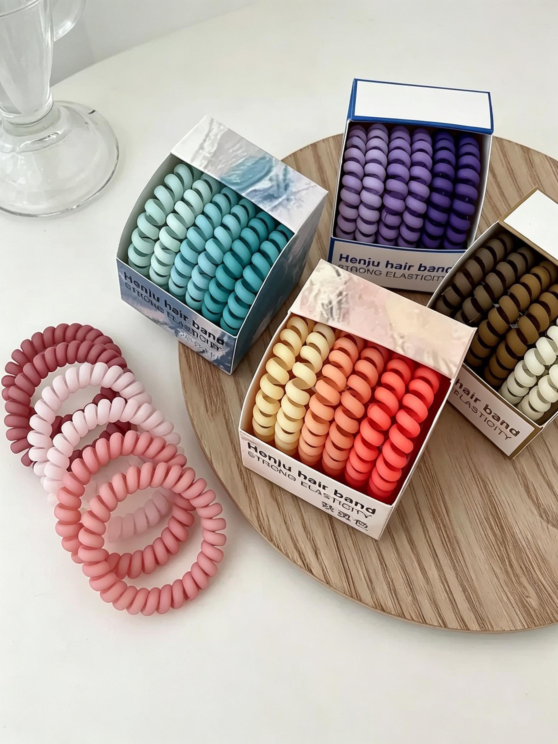 6-Pack Elastic Hair Ties for Women, High Stretch Durable Rubber Bands, Simple New Design, Versatile Headwear Accessories