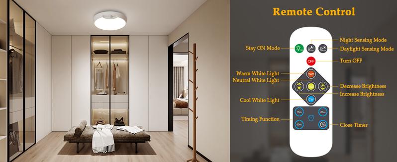 Rechargeable Motion Sensor Light w/ Remote - 8000mAh Battery Operated Ceiling Light | Wireless New Light Indoor for Closets, Shower, Stairs