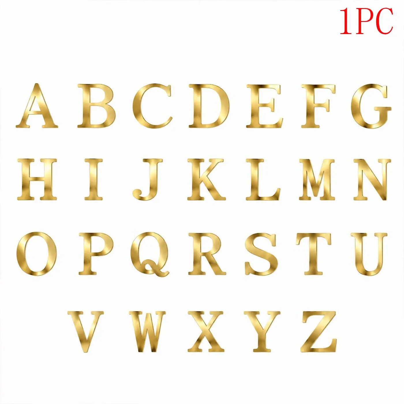 Acrylic Mirrored Alphabet Letters A-Z, 7.8*7.1in Wall Decals, Decorative Stickers for Bathroom, Living Room, School, Dormitory