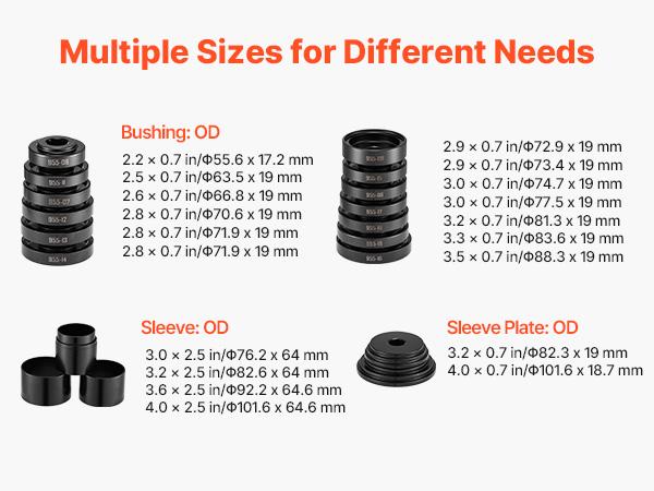 VEVOR Wheel Bearing Press Kit, 23 PCS FWD Bearing Puller Tools, for Front Wheel Drive Bearing Removal and Installation, Wheel Bearing Tool with Sliding Screw, Bushings, Sleeve Plates, Storage Case VEVOR Wheel Bearing Press Kit, 23 PCS FWD Bearing Puller Tools, for Front Wheel Drive Bearing Removal and Installation, Wheel Bearing Tool with Sliding Screw, Bushings, Sleeve Plates, Storage Case