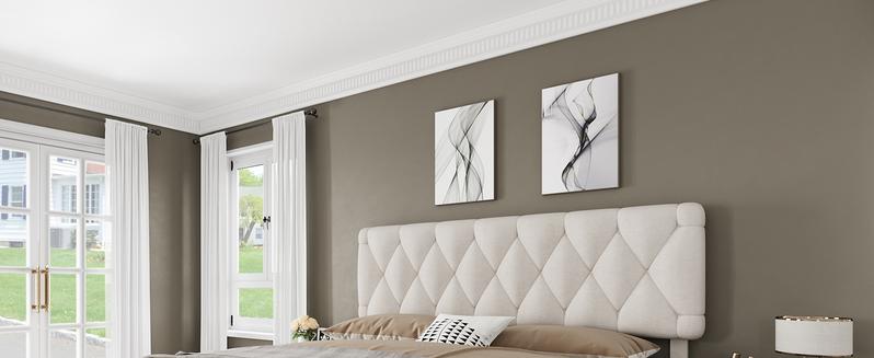 Full Size Bed Frame, Upholstered Platform Bed Frame with Storage Drawers, Mattress Foundation with Solid Wooden Slats Support, No Box Spring Needed, Beige