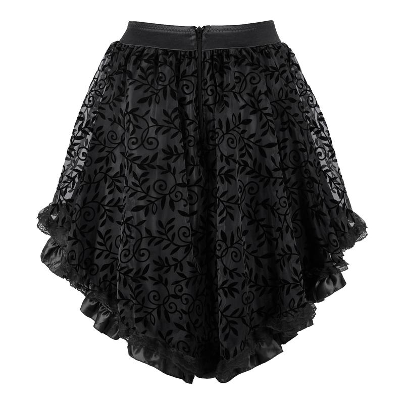 Renaissance Skirt High Low Outfits Steampunk Skirts Costume for Women Pirate Dressing Saloon Girl Costumes 7056-T1