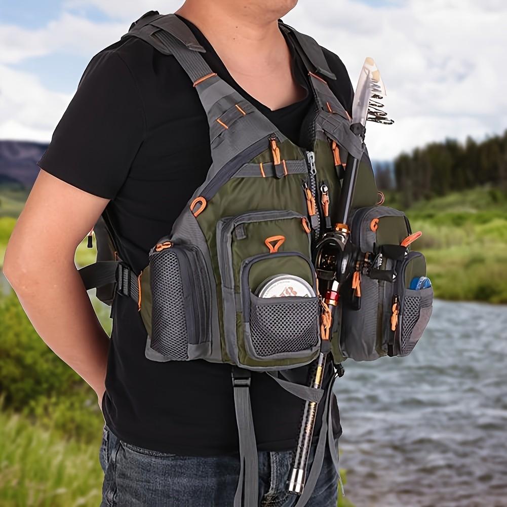 1-Piece Multi-Pocket Breathable Mesh Fishing Gear Bag Unisex Adjustable Fishing Vest Summer Outdoor Vest Camping, Photography, Outdoor Activities Fishing Gear Backpack Adjustable size M–2XL Father's Day Gi