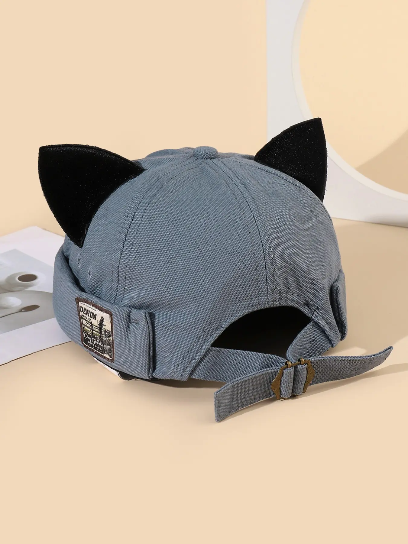 Japanese Style Cartoon Cat Ears Hat, Unisex Couple Fashion Cap, Spring Fall Hip Hop Yeezy Hat, Versatile Flat Top Hat for Men and Women, Dress Up Hat