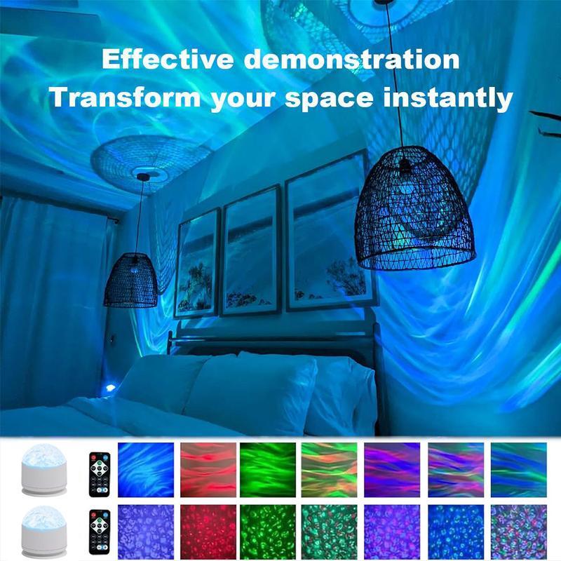 JEYUIN 16 Color Changing Star Projector with Remote Control for Bedroom Decoration Ocean Wave & 3D Water Ripple Effects Christmas Gift Romantic Mood Lighting
