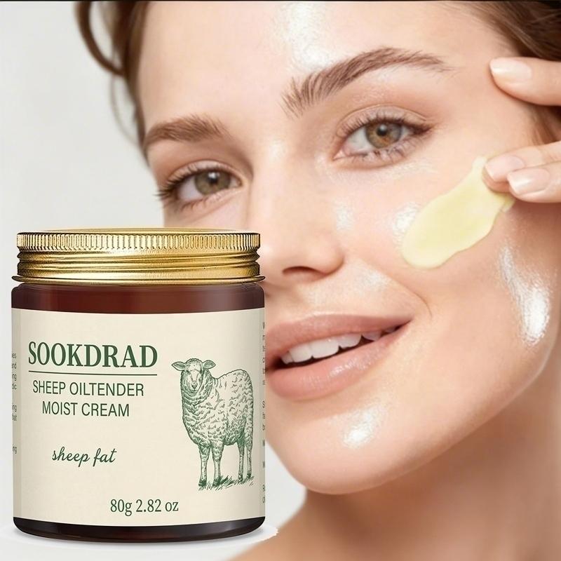 Lamb Oil Moisturizing Cream, Contains Lamb Fat Essence, Soothes Dry Skin, Suitable for All Body, Gentle Formula, 80g, Daily Care