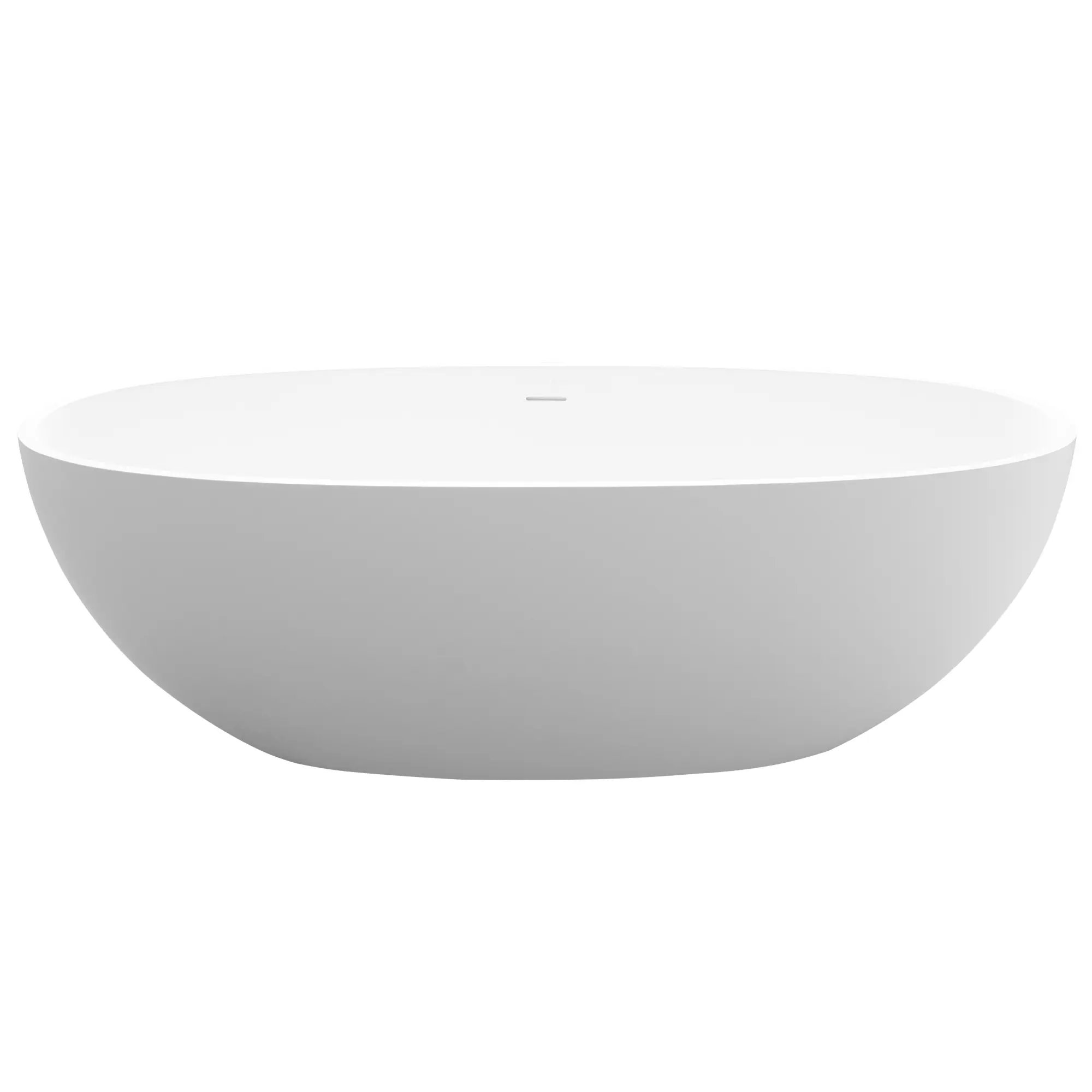 Nokaa 71 Inch Solid Surface Freestanding Deep Soaking Bathtub, Matte White One-Piece Stone Resin Composite Tub, Spa-Like Soaker with Slip-Resistant Contour, Easy Clean Minimalist Bathtub for Bathroom
