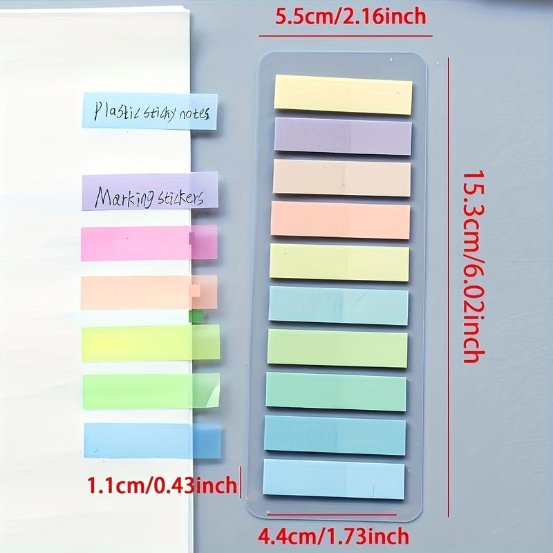 1000-piece Morandi color-coded sticky notes, European retro fluorescent PET transparent self-adhesive memo, rectangular, 28 mixed colors, with index labels, suitable for back-to-school gifts and office supplies, Book Mark