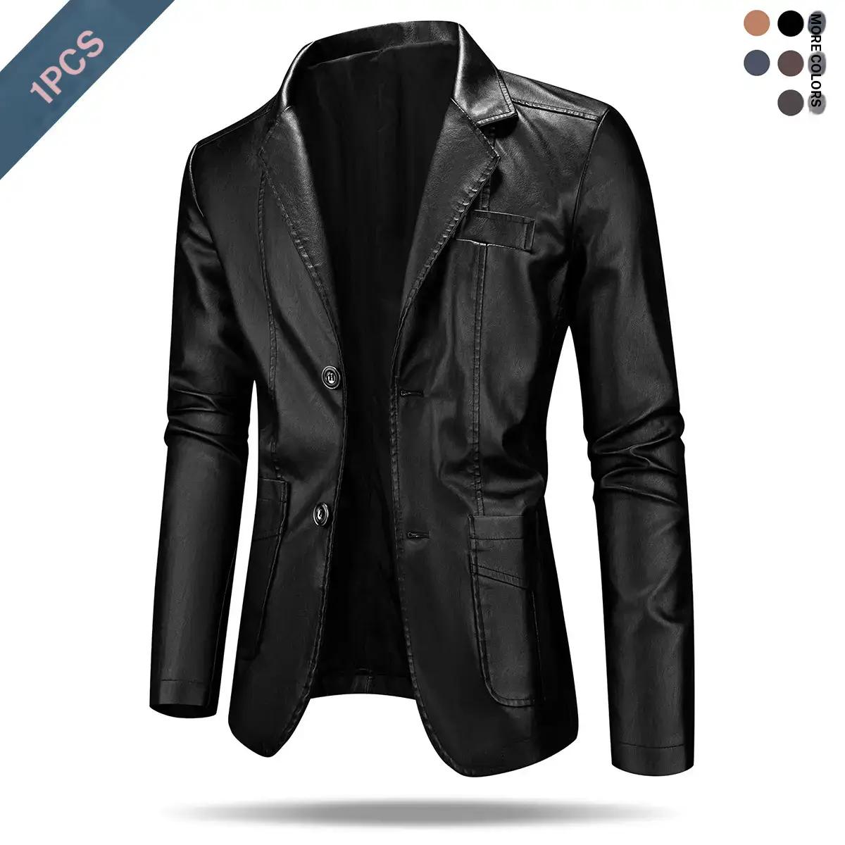 Men's Retro Jacket Chic Street Style Faux Leather Jacket For Fall Winter