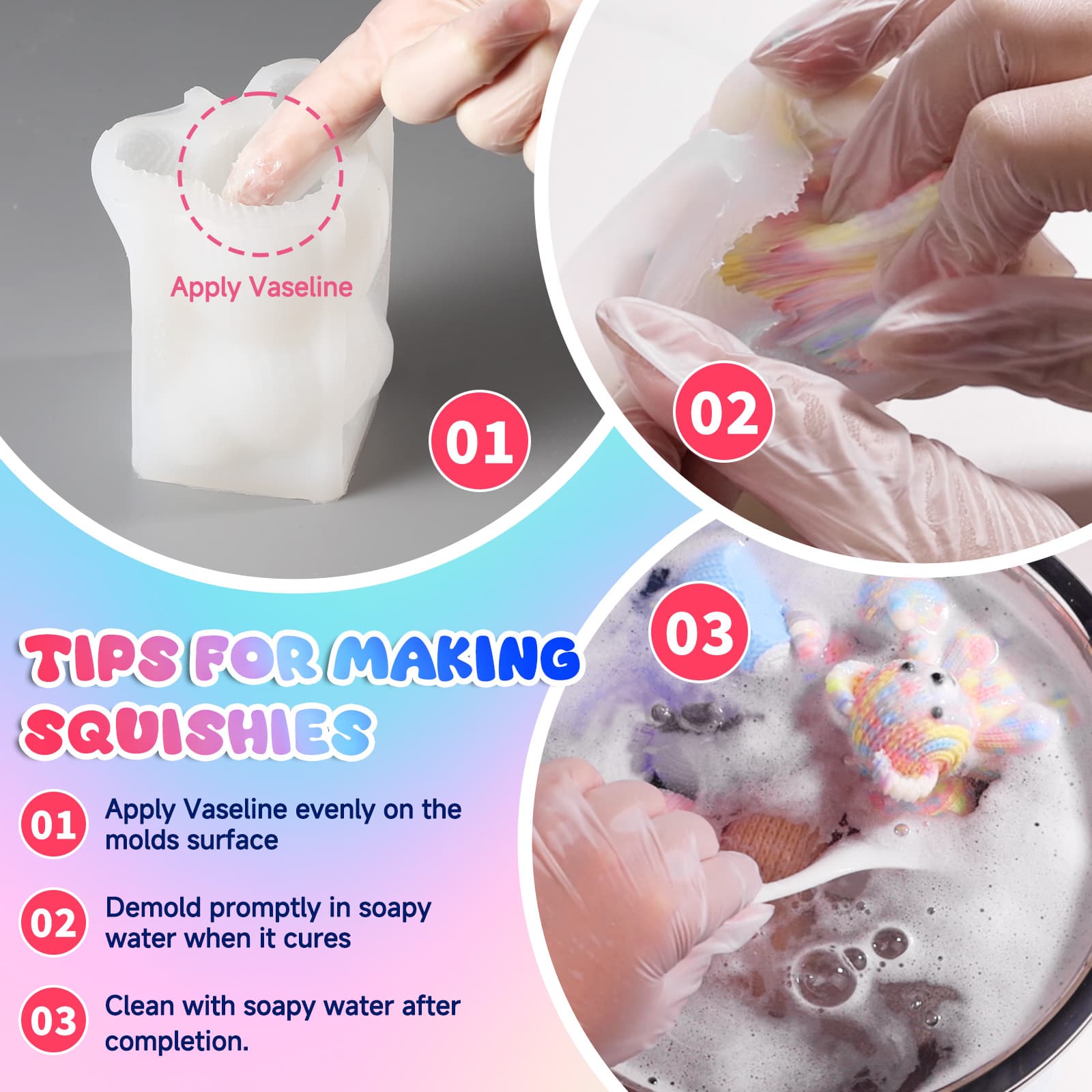 Bear and Axolotl Molds for Taba Squishy, Cute Crochet-Texture Animal Silicone Molds, Thick and Flexible Mould for Creating Unique Squishies, Ideal Gifts for Your Family - LET'S RESIN