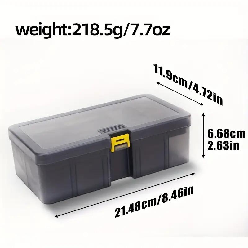 1pc Fishing Tackle Box - Double-Layer Transparent Gray Organizer with Removable Compartments, Multi-Functional Storage for Lures and Gear, Ideal for Offshore Fishing, Sea Fishing, Fishing Equipment, Fishing Supplies, Fishing Tackle Box