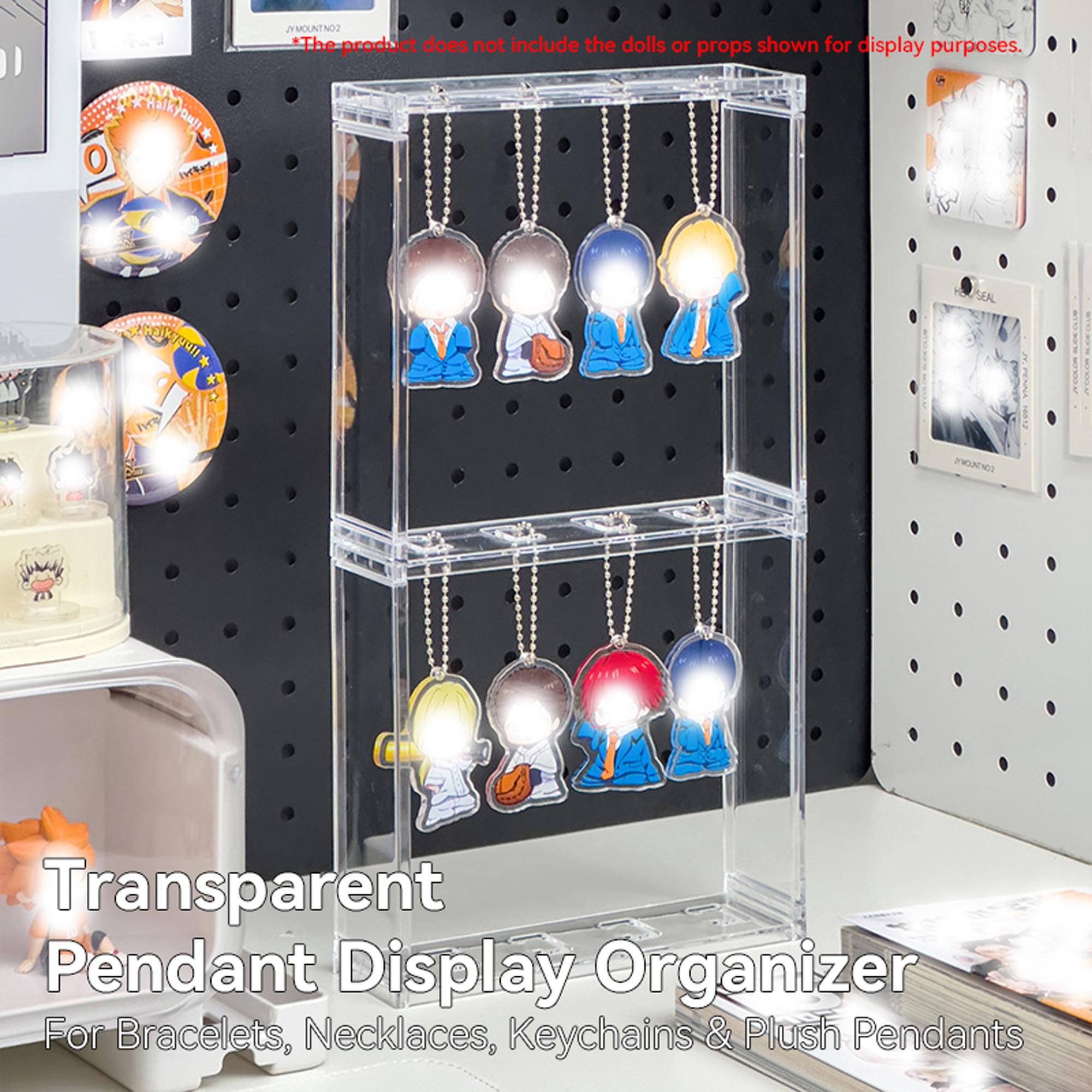 Transparent Hanging Display Rack for Bracelets, Necklaces, Keychains, Plush Hang Tags, Storage Organizer, Jewelry Holder, Acrylic Display Rack