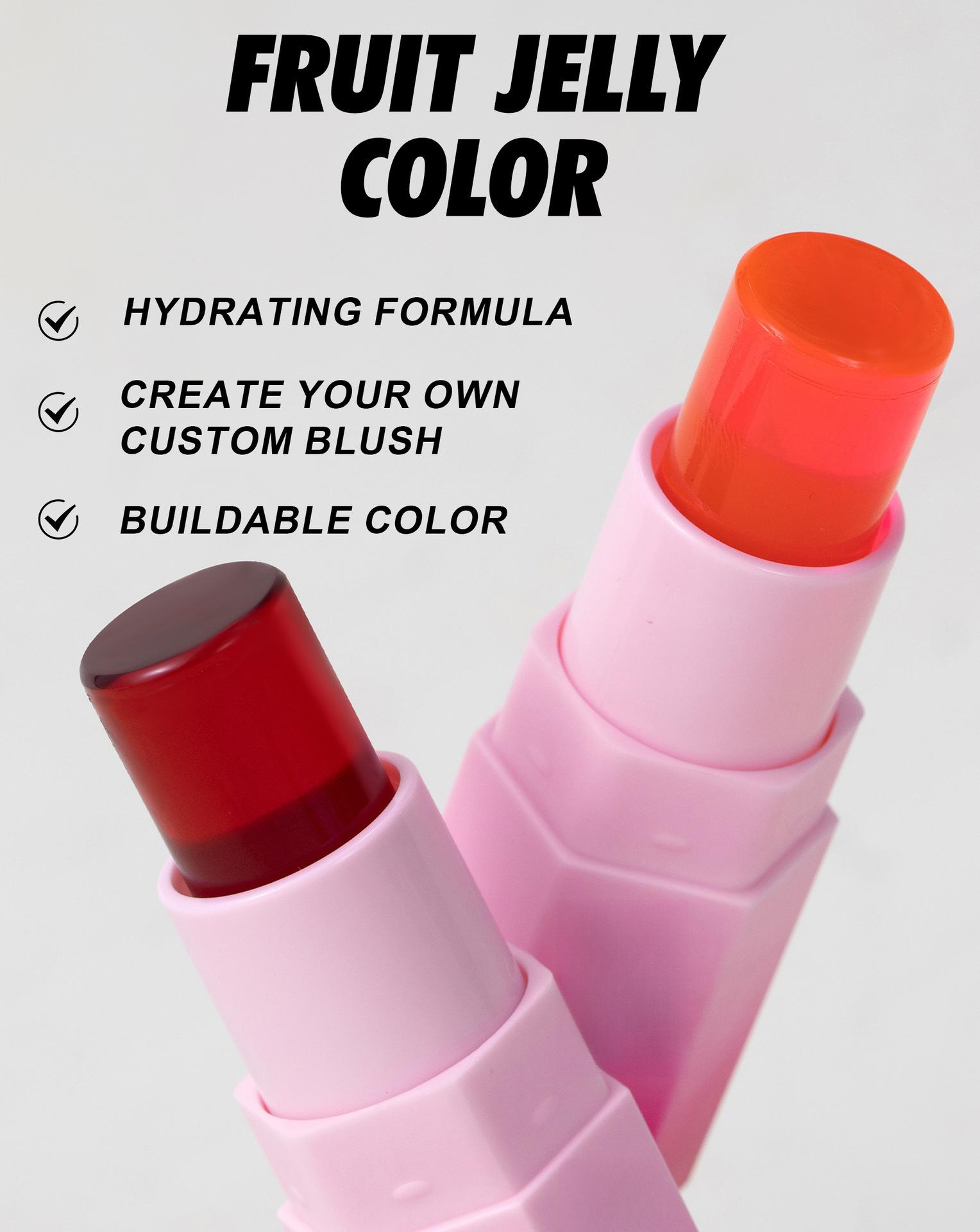 Temperature Changing Jelly Blush Stick, Multi-use Matte Cream Blush for Blush, Highlight & Contour