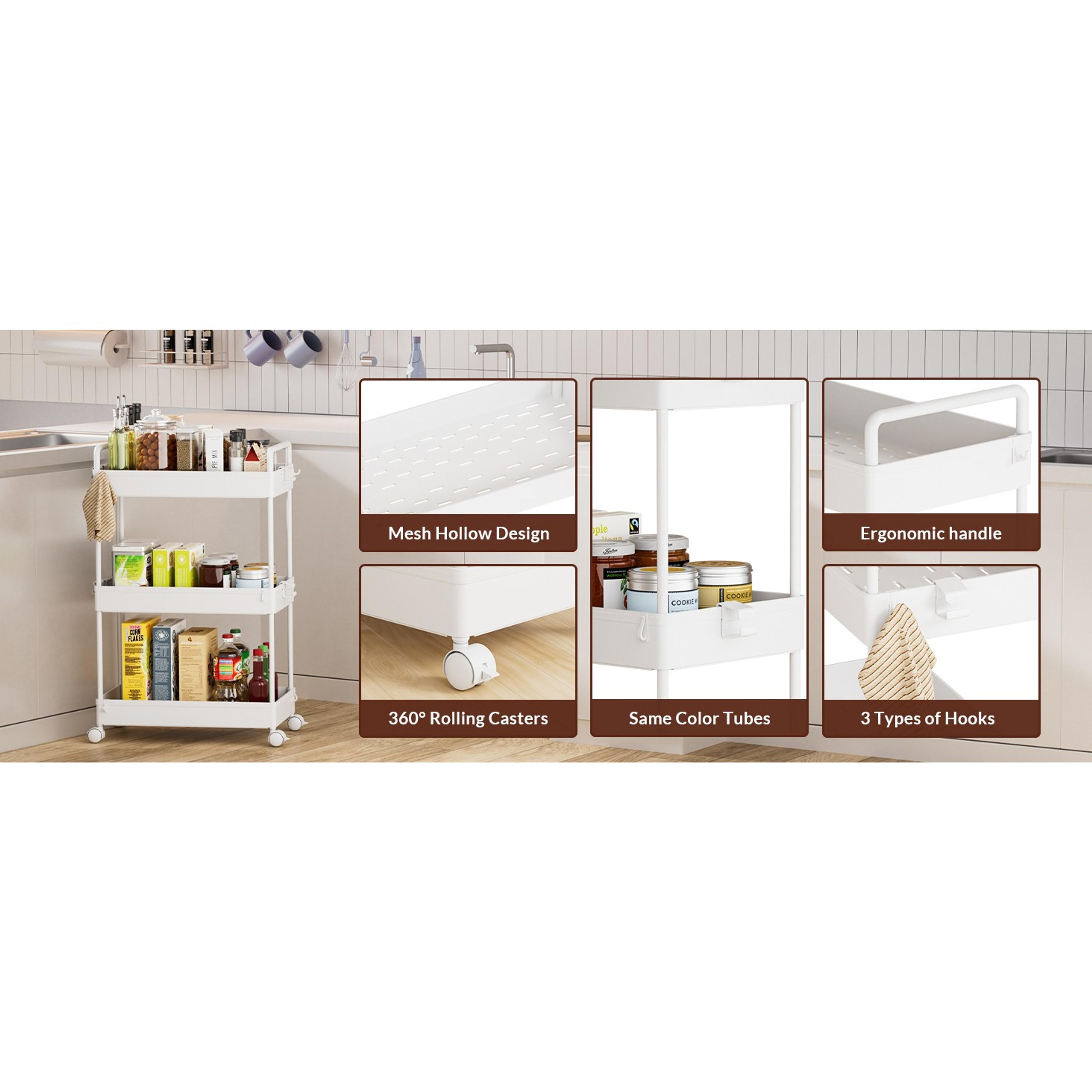 3-Tier Slim Rolling Storage Cart with Wheels, White Utility Organizer for Bathroom, Laundry, Kitchen, Bedside & Dorm, Fits Art, Craft, Snack, Makeup, Nail, Diaper & Postpartum Baby SuppliesGift 3-Tier Slim Rolling Storage Cart with Wheels, White Utility Organizer for Bathroom, Laundry, Kitchen, Bedside & Dorm, Fits Art, Craft, Snack, Makeup, Nail, Diaper & Postpartum Baby SuppliesGift