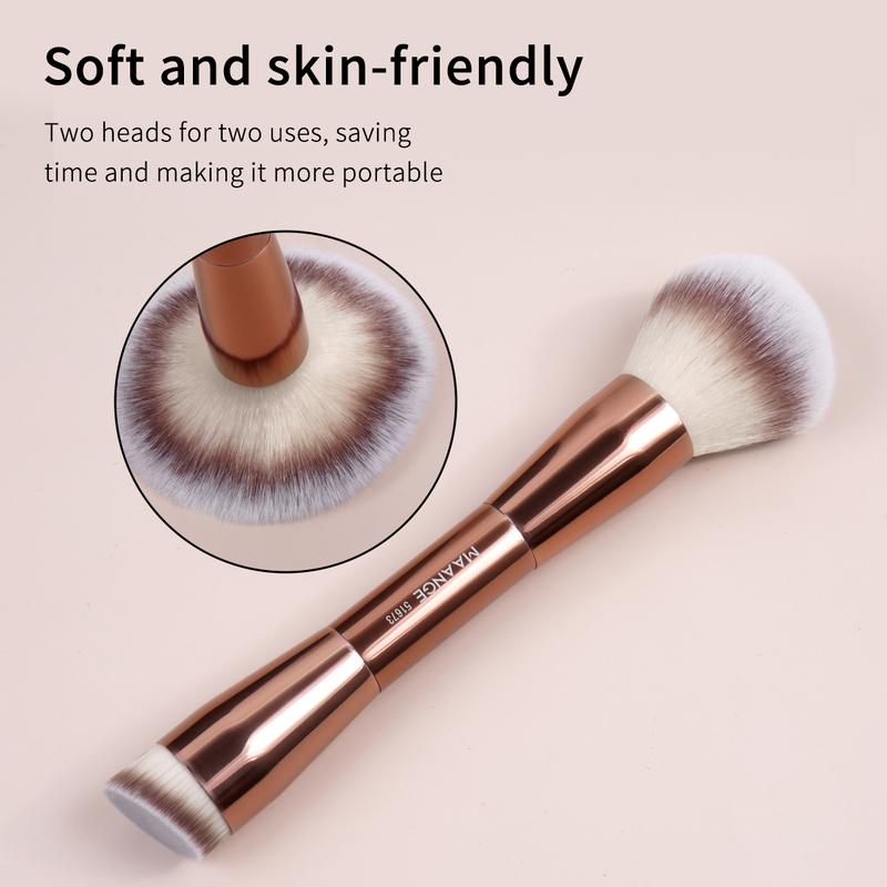MAANGE 9pcs Makeup Tools Including 7pcs Metal Tube Face Makeup Brushes + 2pcs Marshmallow Air Cushion Powder Puffs, Professional Face Brushes for Flawless Application, Beauty Tools Kit, Cosmetic Brush Set, Makeup Accessories Gifts for Friends