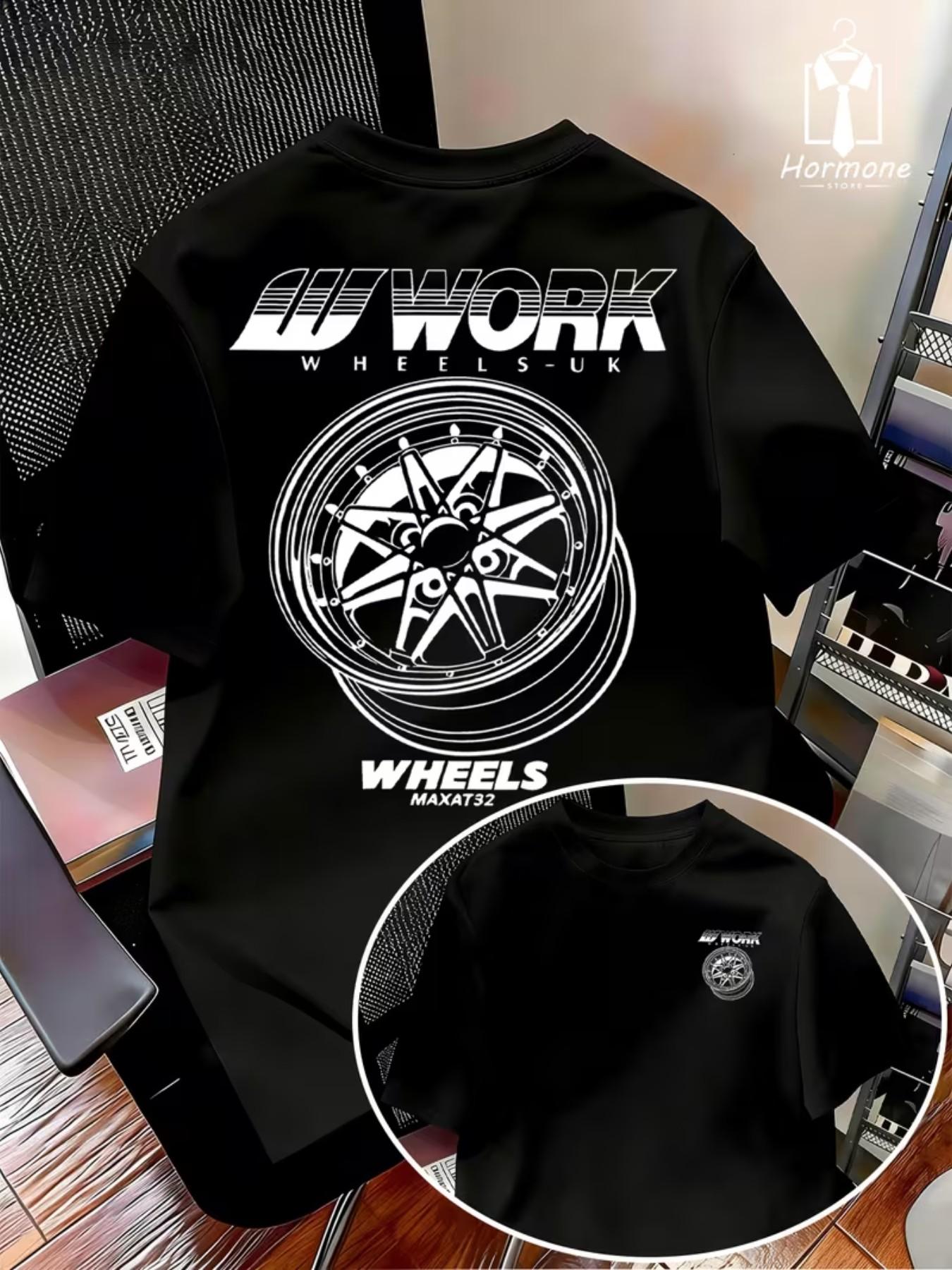 Men's Short Sleeve T-Shirt, Geometric Print, Loose-Fitting, Casual Style, Long Length, Jdm Car Culture, Summer Top