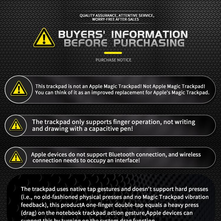 JOMAA Bluetooth Wireless+Wired Trackpad 2.4G Tri-Mode Touchpad Mouse Rechargeable High-Precision Touchpad for IOS Mac Windows