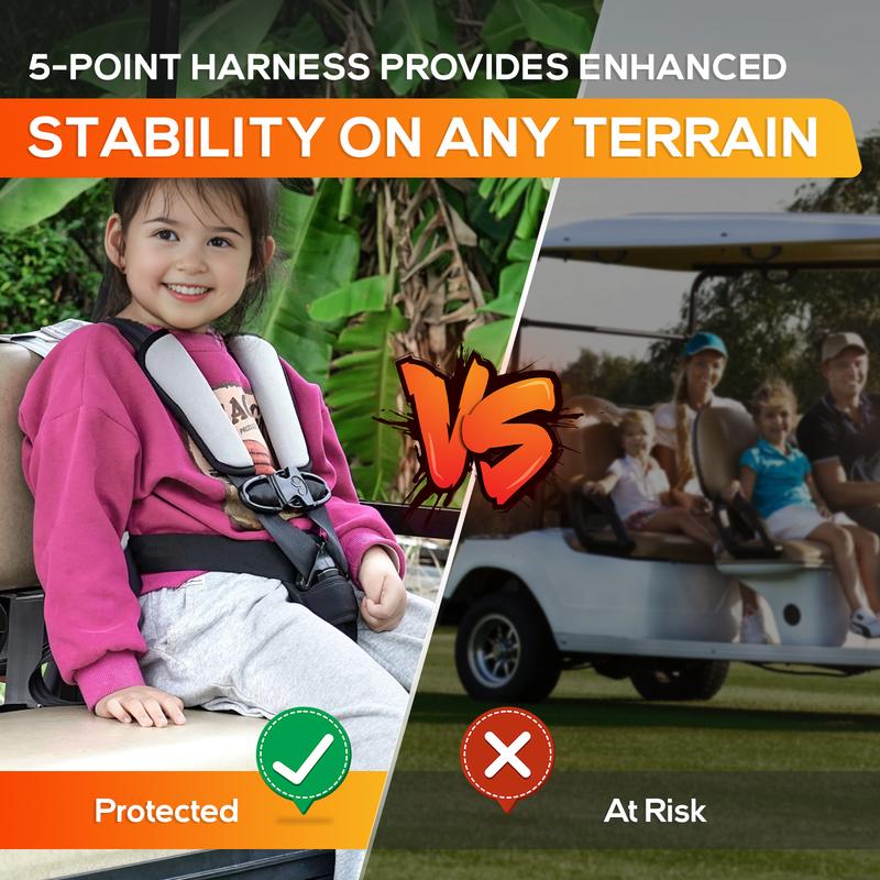 Craftsman Golf Child Positioner for Golf Carts, 5 Point Harness to Keep Kids Secure in Golf Cart, Universal Fit for Most Golf Carts