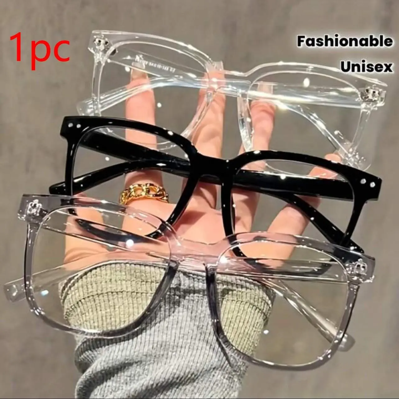 3 Pairs/set Unisex Eyeglasses, Fashionable Campus Style, Clear Frames, Face Flattering Design, Stylish, Lightweight and Comfortable Glasses