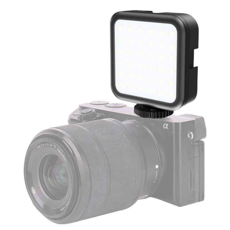 Portable Light, Rechargeable LED Video Light, Camera Fill Light, 6000K Light with Cold Shoe Mount for Sony, Nikon, Canon DSLR Camera and Vlogging, Live Streaming