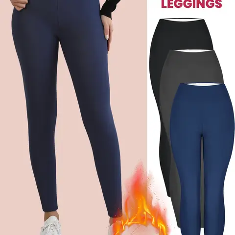 Women's Winter Thick Warm Yoga Leggings, High Waist Tight-Fitting Sport Pants, Suitable for Gym Running, Casual Outdoor Wear, Elastic Yoga Pants