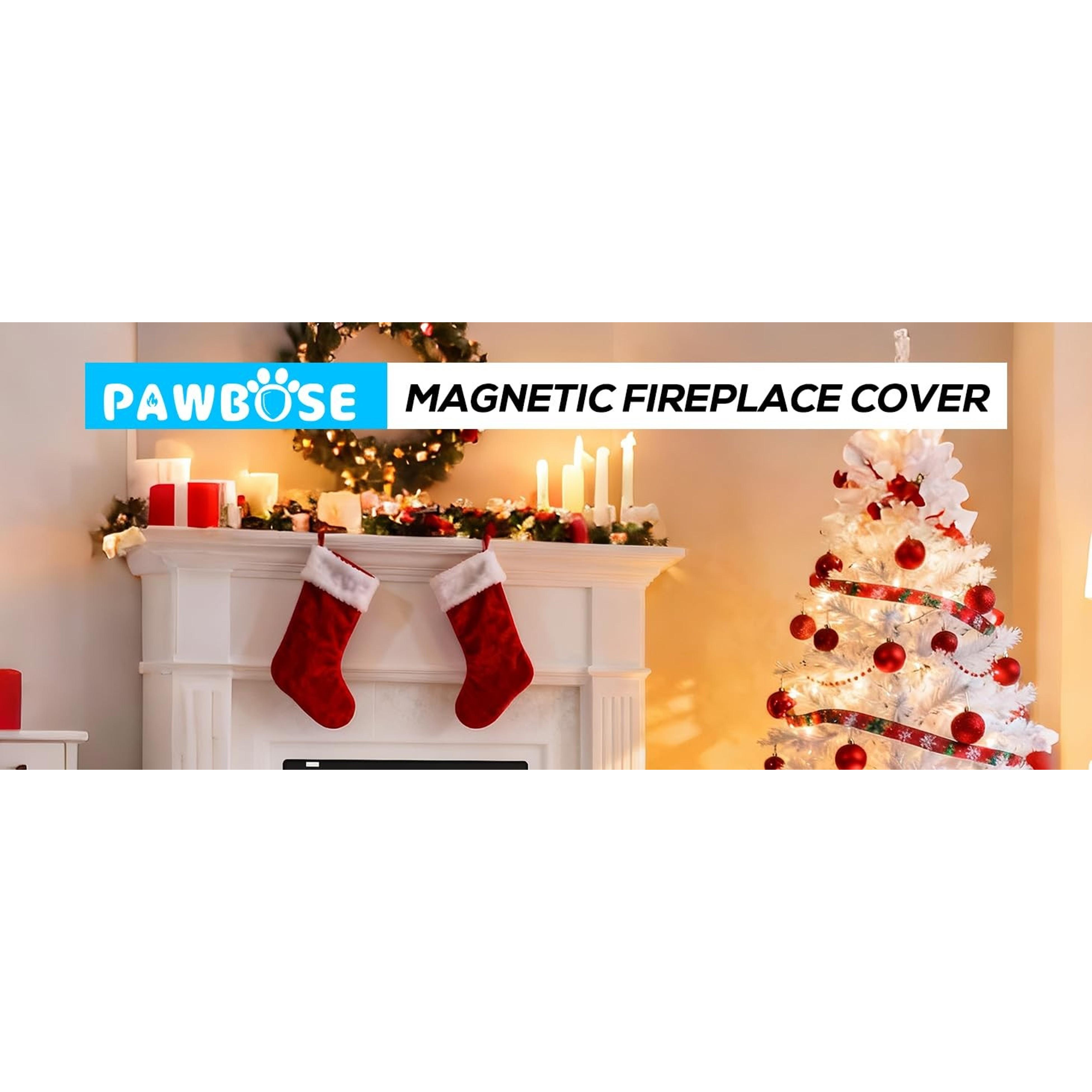 Magnetic Fireplace Cover - Stop Heat Loss & Keep Drafts Out with Built-in 12 Strong Magnets for Iron Fireplace Frame, 39x32 Inch