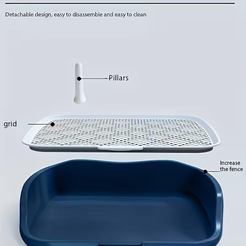 Adjustable Height Splash-Proof Dog Toilet with Wave Fence and 3-Sided Design, Durable Easy-Clean Pet Bowl for Indoor/outdoor Use