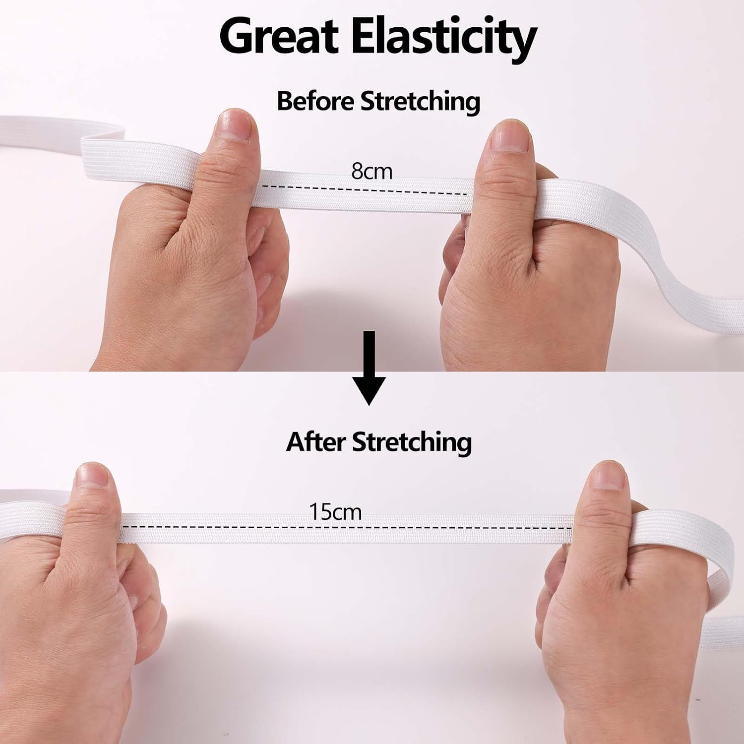 Elastic Band for Sewing, 0.6 Inch 13 Yards, White | Knit Elastic Bands for Sewing Waistband Clothes and Pants , High Elasticity Elastic Band for Sewing, 0.6 Inch 13 Yards, White | Knit Elastic Bands for Sewing Waistband Clothes and Pants , High Elasticity