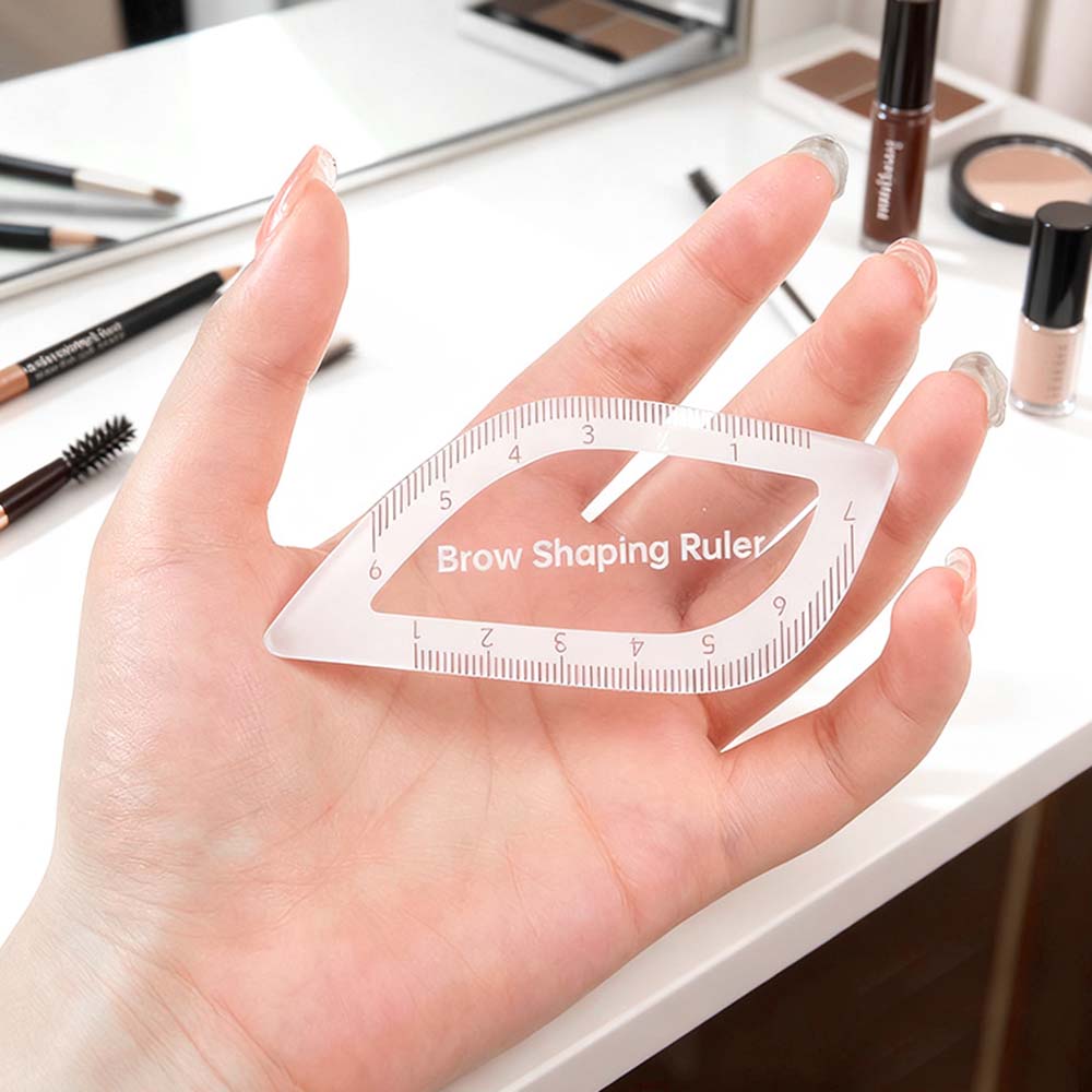 1pc Transparent Eyebrow Mapping Ruler & Eyebrow Stencils - Quickly For Shaping, Reusable Ruler for Symmetrical Eyebrow Design, Salon & Use, Makeup Template Tool for Beginner & Professional