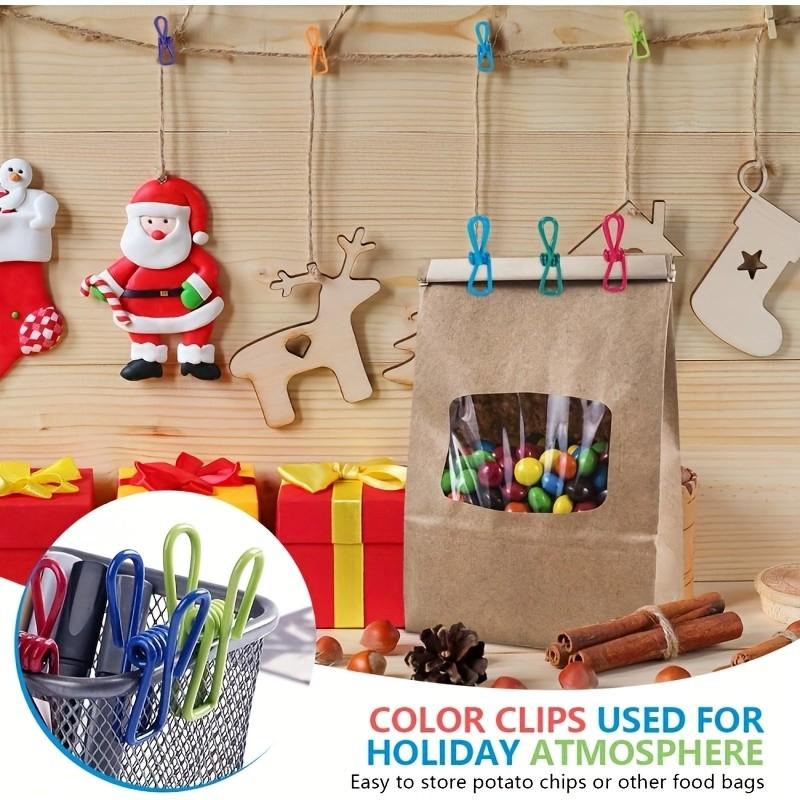 15 Multifunctional Stainless Steel Clips with PVC Coating, Ideal for Paper, Bags, Clothes, Food Sealing, and More