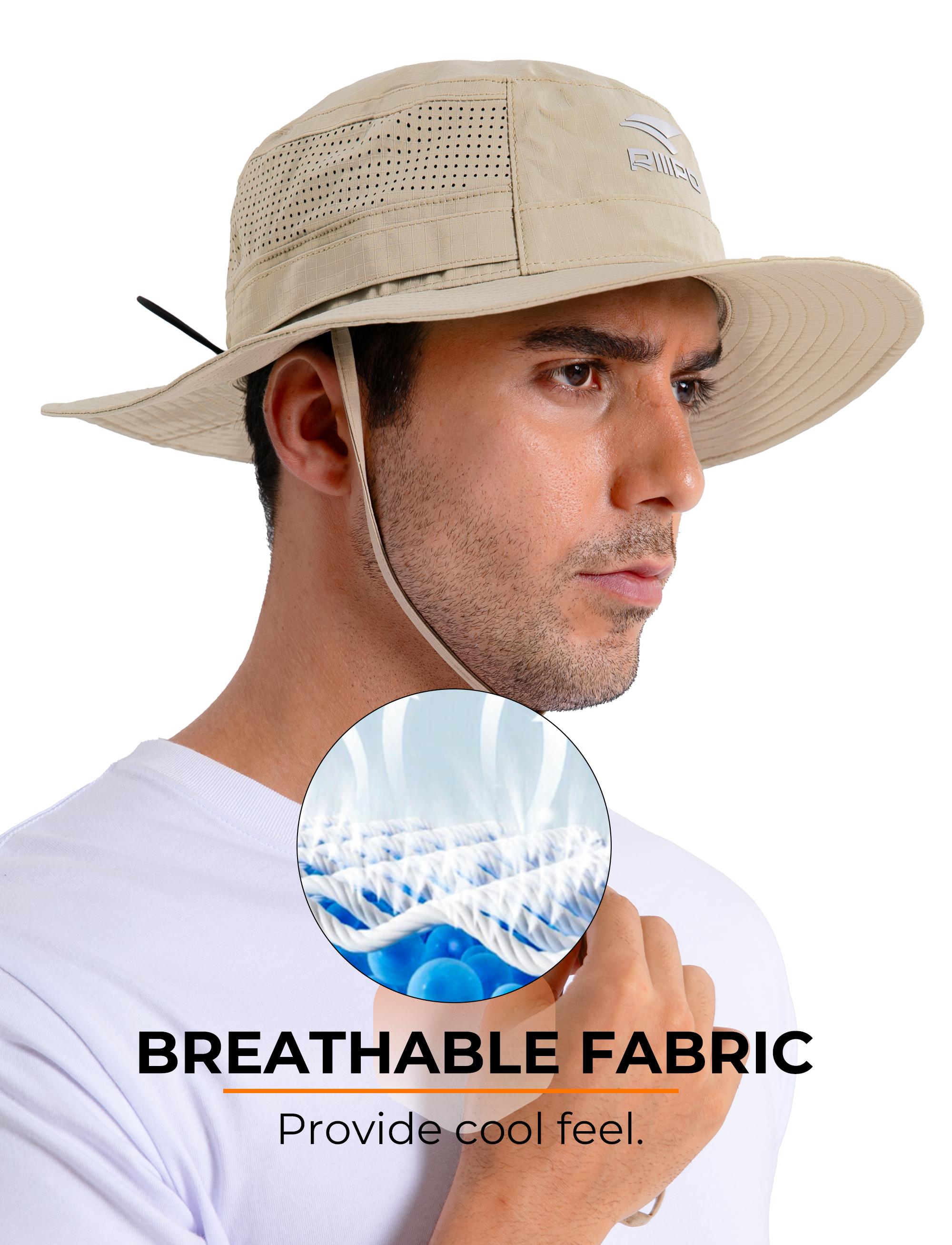【RODEEL】RIIIPO Sun Boonie Hat UPF 50+ UV Protection with Adjustable Secure Strap Moisture Wicking Bucket Hat Lightweight Breathable Foldable Hat for Outdoor Sports Fishing Hiking Boating Camping Construction Landscaping Gardening, Holiday Gift