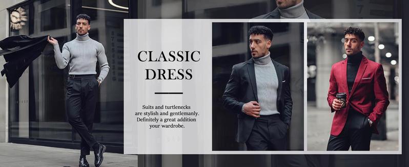 COOFANDY Mens Ribbed Slim Fit Knitted Pullover Casual Turtleneck Sweater