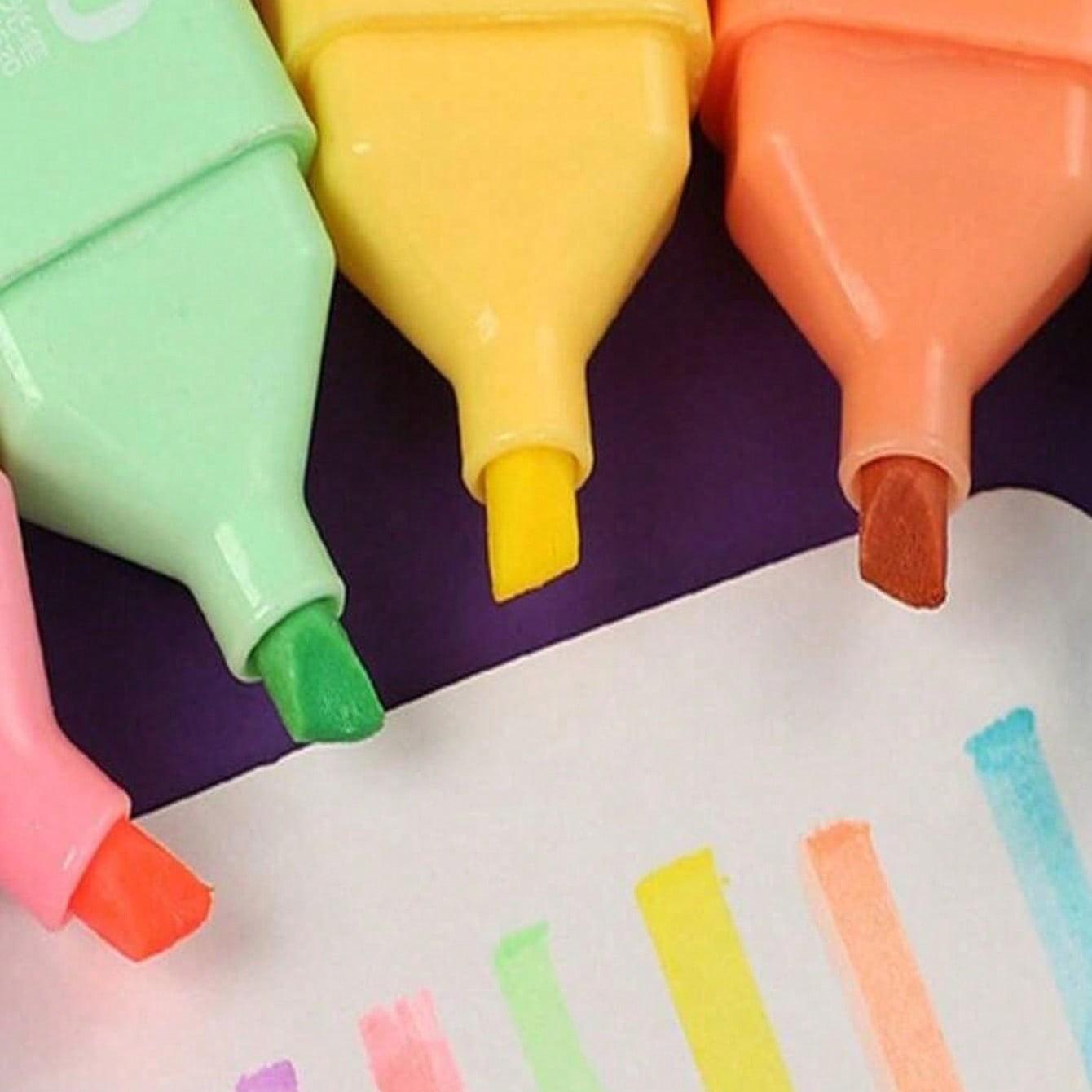 Cute Bear Design Highlighter Pen, 6 Counts/set Mini Colorful Highlighter Pen, Writing Pen for Students, School, Office, Home