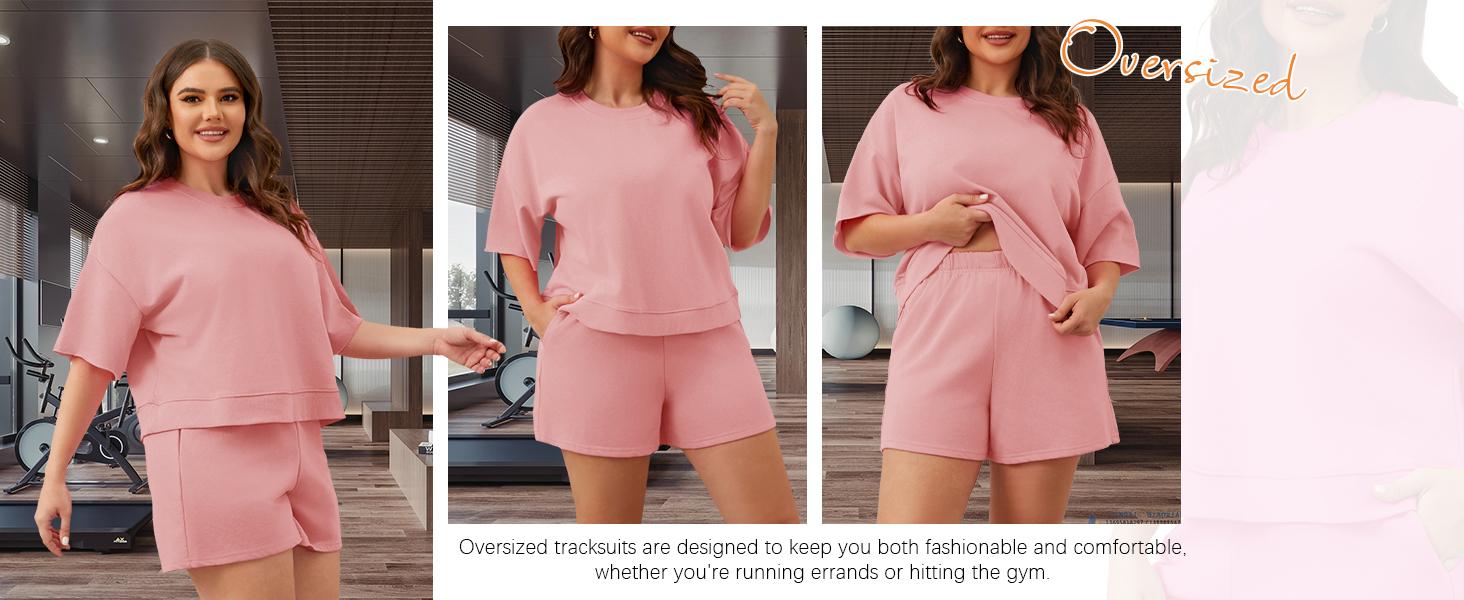 FISOEW Womens 2 Piece Outfits Casual Oversized Cropped Sweatshirt and High Waist Running Shorts Tracksuit Sets tracksuits #Springtok #TikTokShopJumpstartSale Summer Sportswear i am gia track set tracksuits for women
