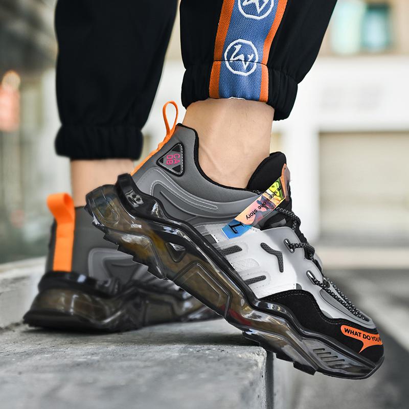 Men's Popcorn Sole Shoes, Lightweight Shock Absorption, All-Season Sport Casual Sneakers, Comfortable and Versatile Footwear