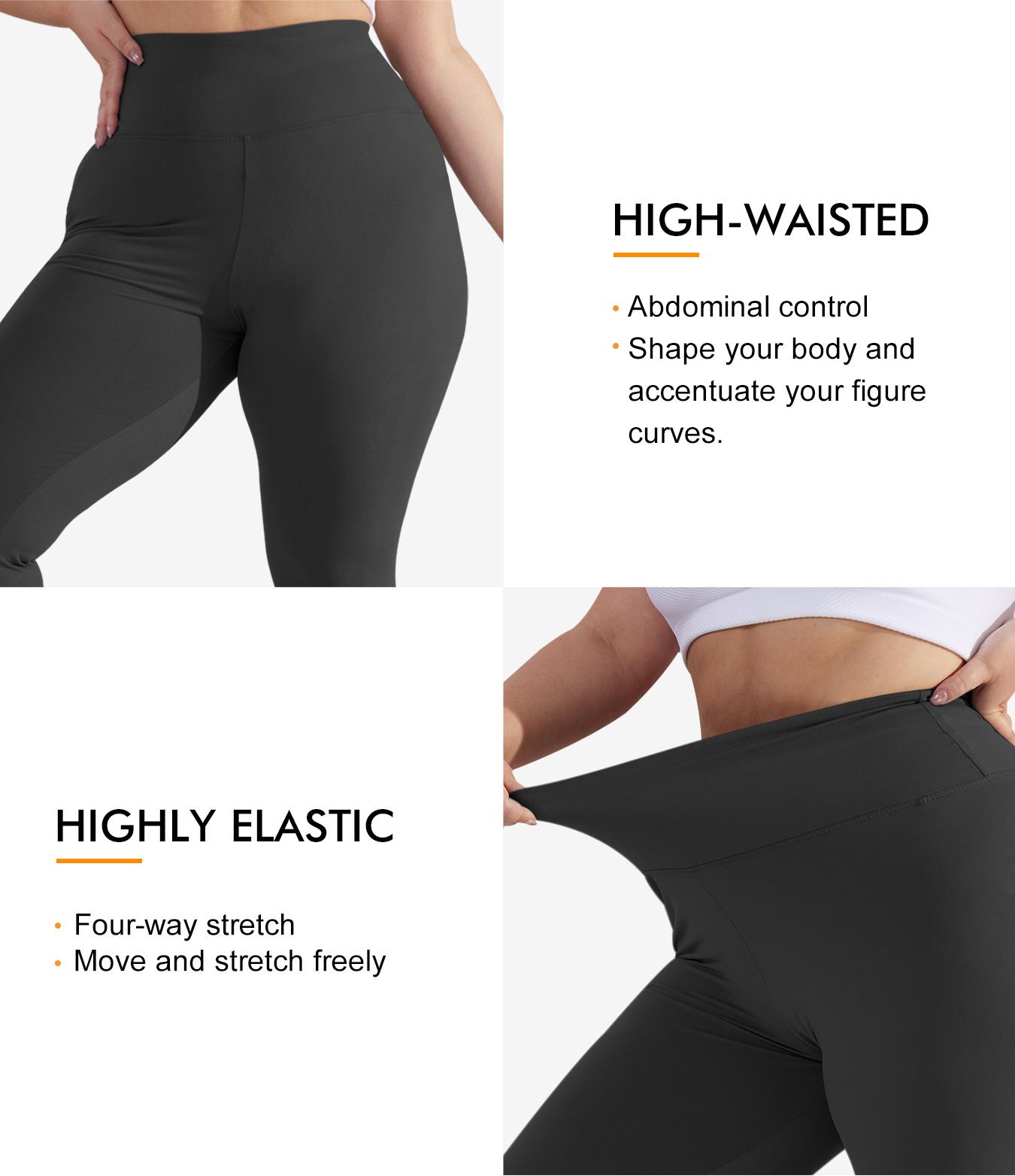 【Plus Size】 Solid High Waisted Leggings, Casual Comfy Tummy Control Skinny Pants for Yoga Gym Workout, Women's Bottoms for All Seasons