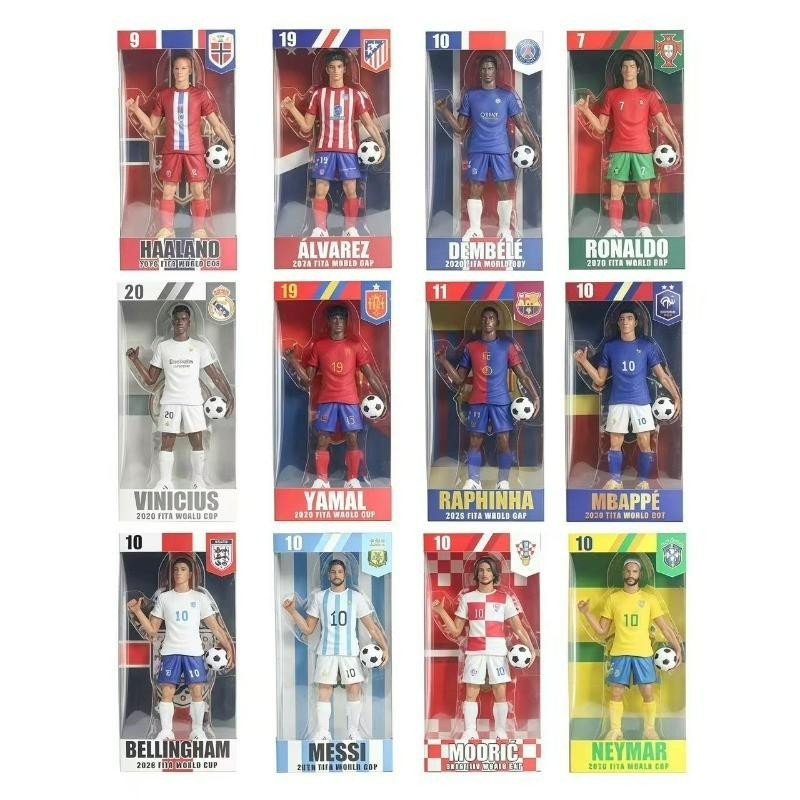 2026 World Cup Soccer Stars Action Figures - 22CM Messi, Ronaldo, Mbappe, Yamal - Collectible Football Player Model Toys, Premium Ornaments for Home Display & Kids Gifts