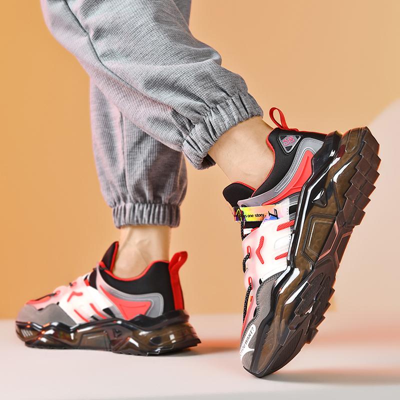 Men's Popcorn Sole Shoes, Lightweight Shock Absorption, All-Season Sport Casual Sneakers, Comfortable and Versatile Footwear