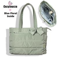 Light Green -Blue Floral -Bow