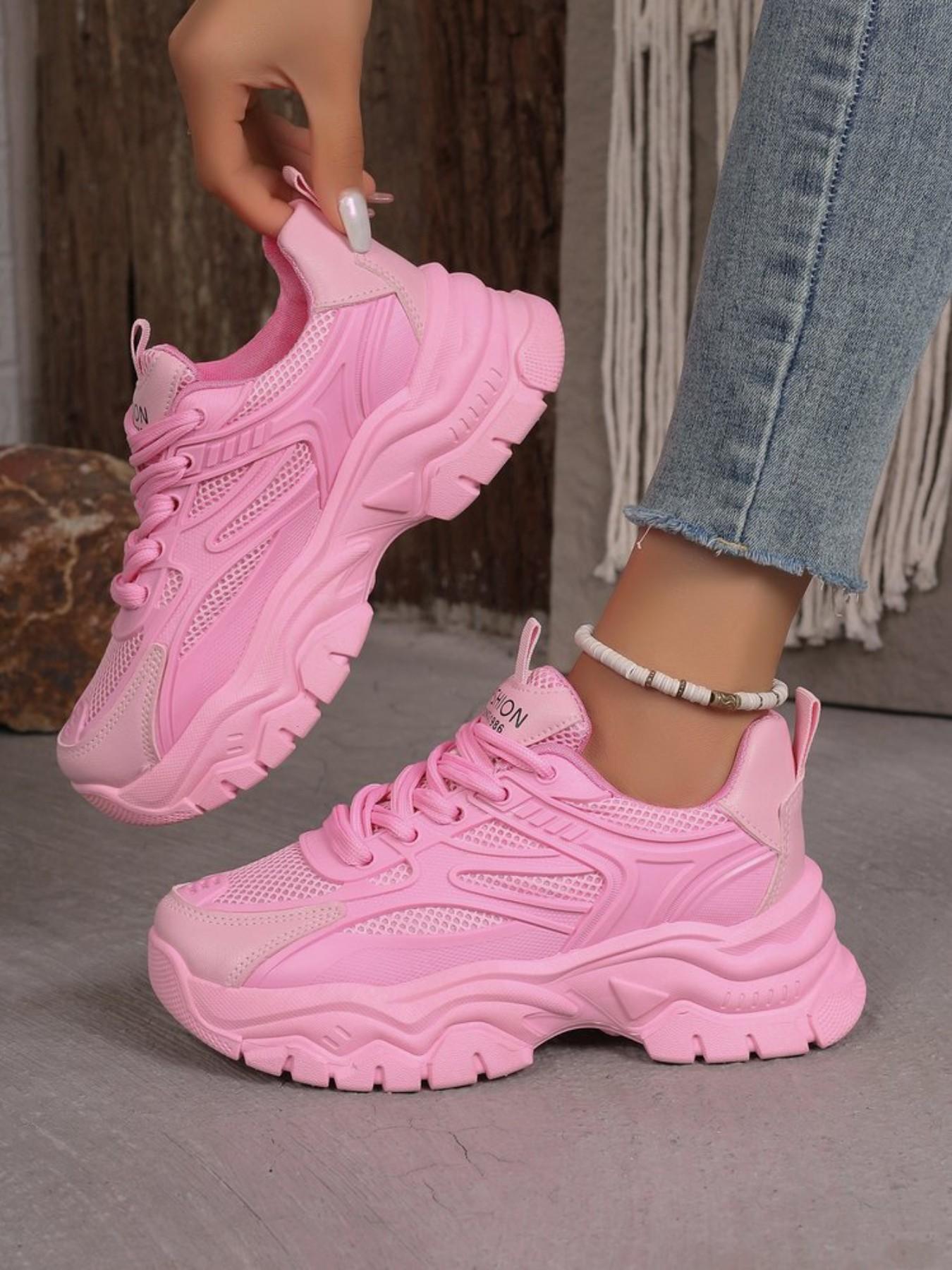 Women's Outdoor Sports Shoes, Thick Sole, Lightweight Height-Boosting Platform, Spring Summer Style, Comfortable Walking Shoes