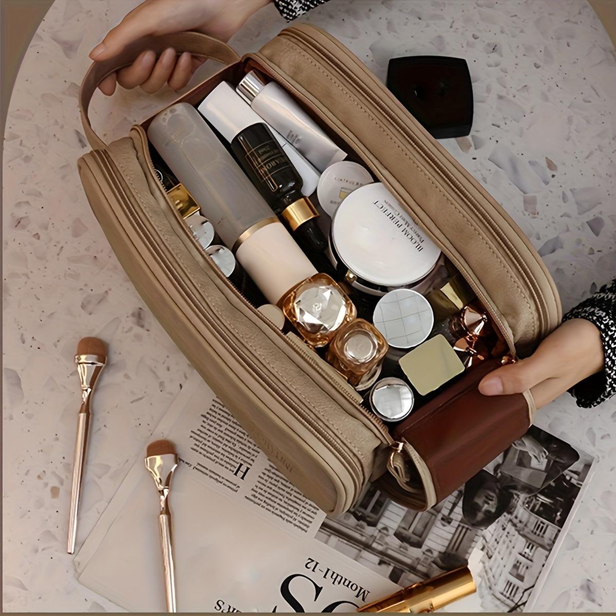 Large Capacity Cosmetic Bag Makeup Toiletries Organizer PU Leather Portable Travel Toiletry Pouch Women Makeup Storage Bags