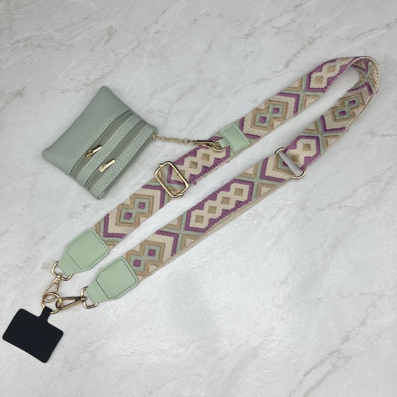 Clip and Go Strap for Phone With Wallet Crossbody, Phone Strap With Wallet, Phone Strap Crossbody With Zipper Pouch Wallet, Phone Wallet, Adjustable Mobile Phone Strap, Mobile phone lanyard, Gift for Valentine's Day