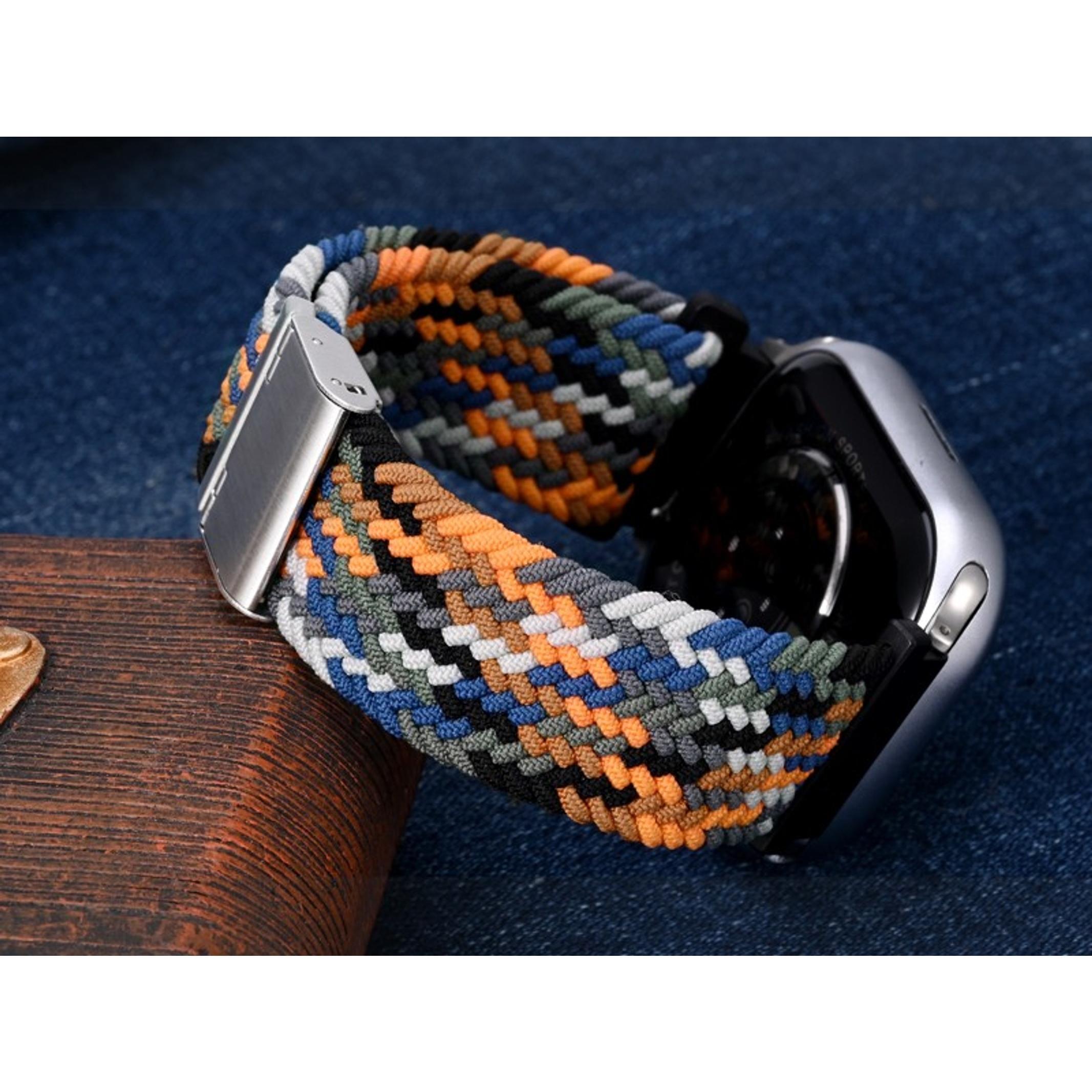 22mm Braided Nylon Watch Band for Men & Women, Quick Release, Black Stainless Steel Buckle - BlackGift