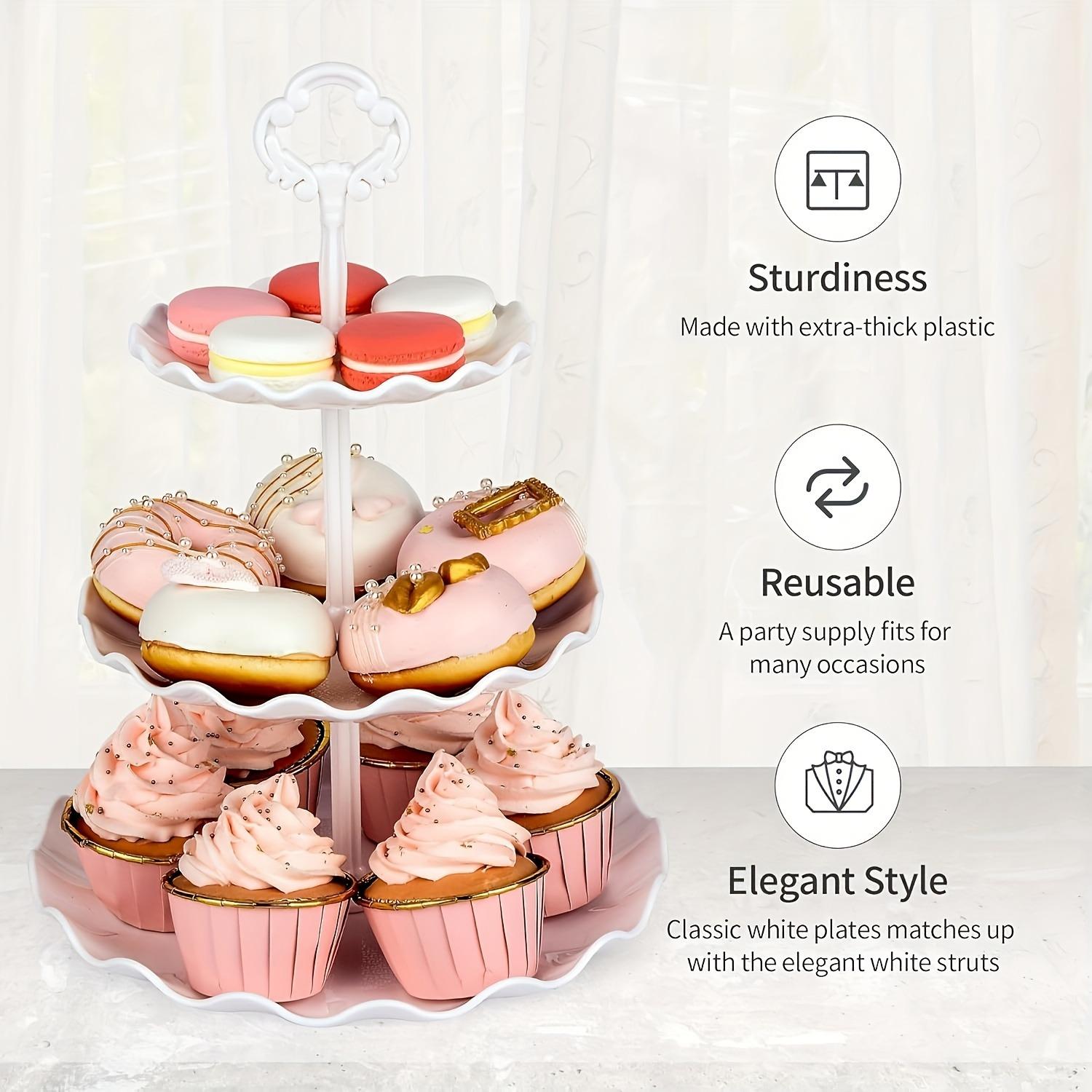10pcs Cake Stand Set with 3 Double-Tier And 3 Triple-Tier Cupcake Stands, 4 Appetizer Trays, Perfect for Birthdays Bridal Showers