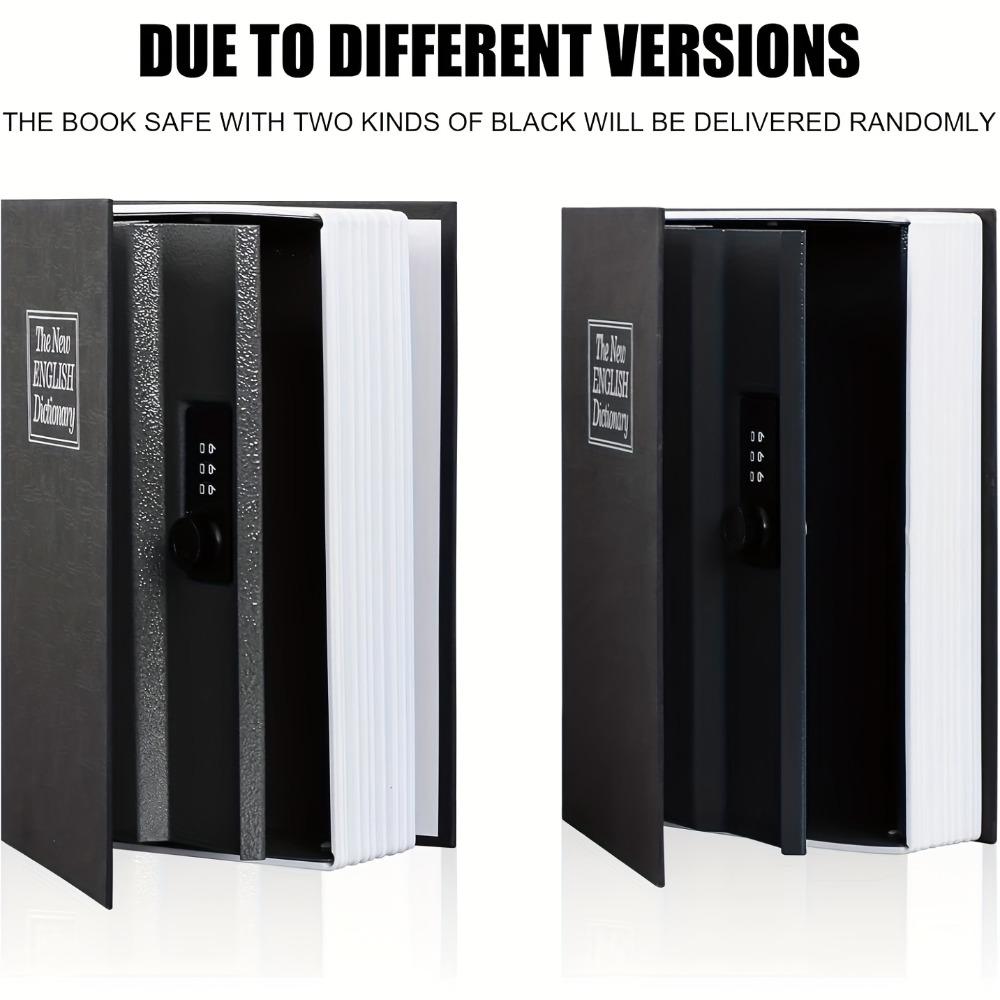 Hidden Book Jewelry Box with Lock, Secret Storage Container with Separate Compartment, Metal Fake Book Keeper for Rings Cash Documents, Unique Gift for Women Girls, Black/Red