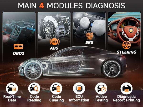 FOXWELL NT630 Plus OBD2 Scanner Bundle with OBDII 16Pin Diagnostic Extension Convert Cable Adapter, ABS SRS Car Scanner/Code Reader with ABS Auto Bleed, SAS, Airbag/Oil/EPB Reset, Active Test