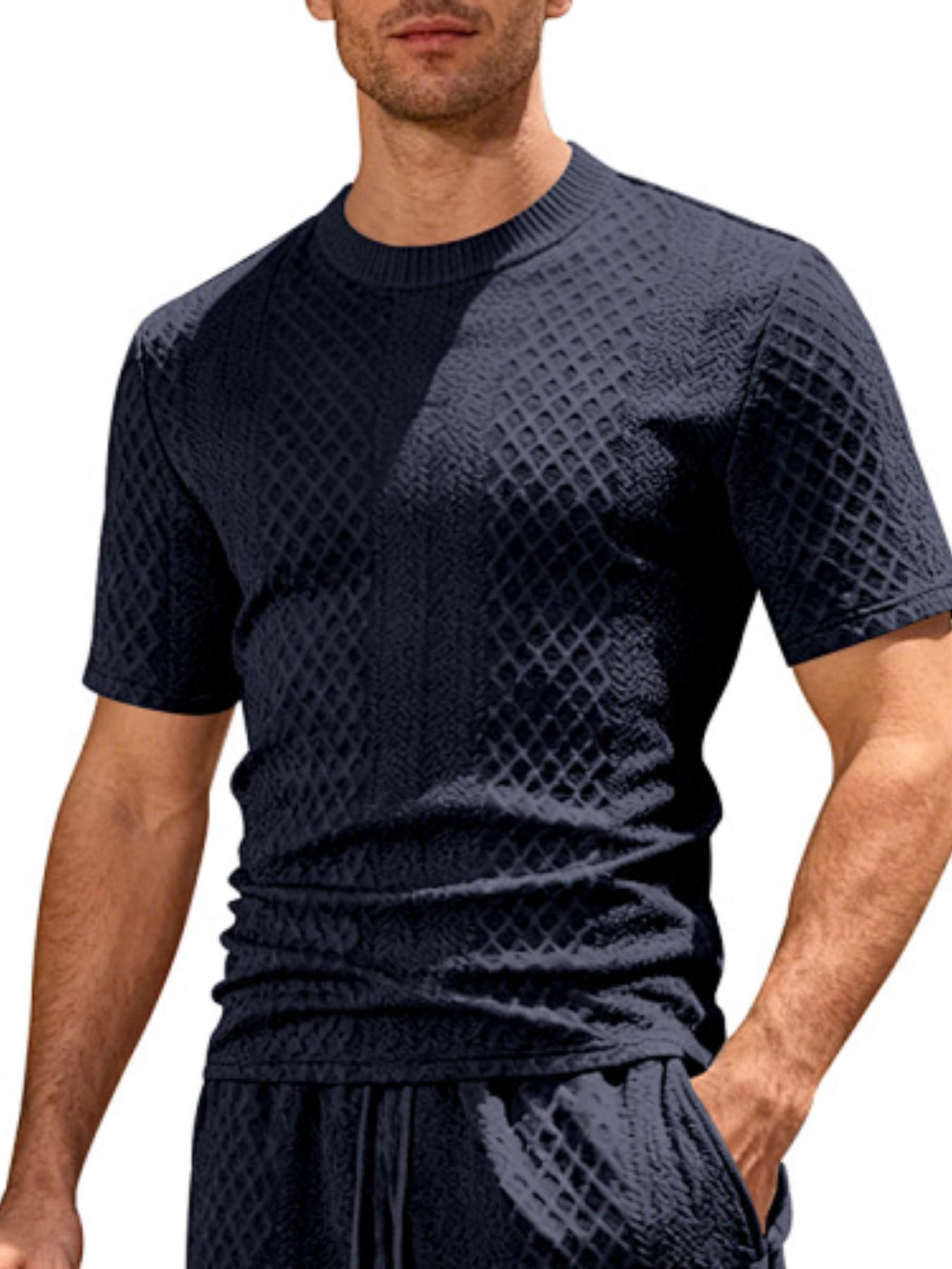 2026 Men's Heavy duty Jacquard Knitted Top Polo Shirt, Fashionable and Casual Spring/Summer Polo Top, Suitable for Daily Casual Wearing