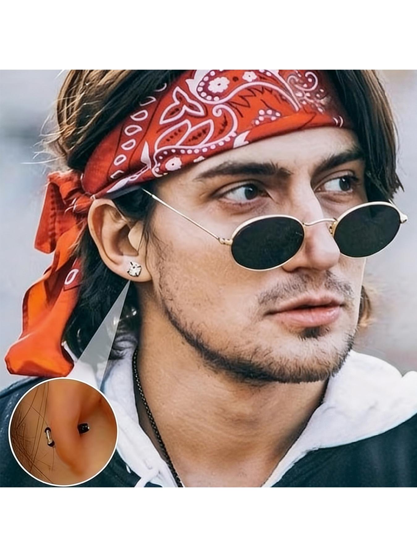 2 Pcs 316 Stainless Steel Threaded Clasp Earrings, Unisex Cubic Zirconia Studs, Daily Wear, Multiple Colors Available